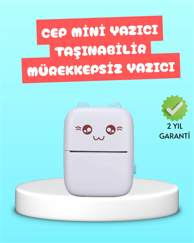 Mini Termal Yazıcı Kablosuz Taşınabilir Bluetooth Bağlantılı 200 DPI