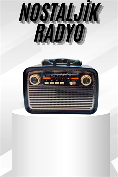 Müzik Kutusu Bluetooth Bağlantılı El Fenerli Nostaljik Tasarım Radyo