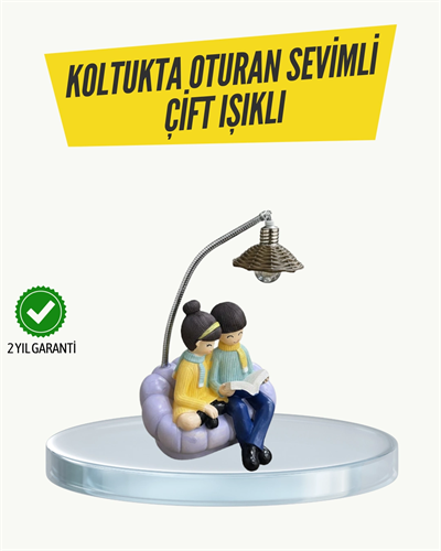 Okuyan Çift Figürlü Dekoratif Gece Lambası Hediye Seçeneği
