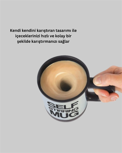 Otomatik Karıştıran Akıllı Kupa – Paslanmaz Çelik, Isı Korumalı
