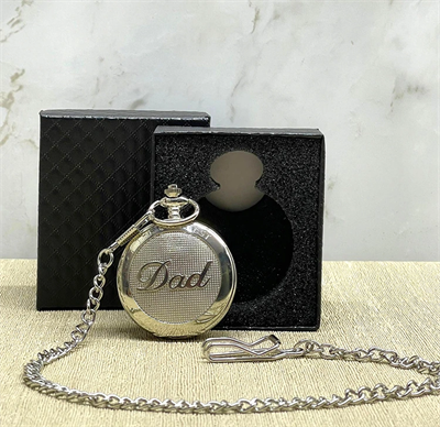 Özel Kutulu Dad (Baba) Tasarımlı Gümüş Köstekli Saat