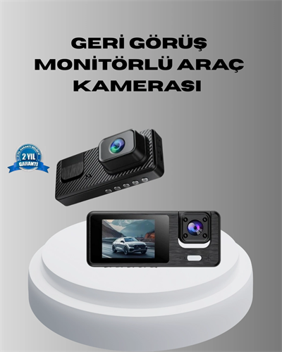 Park Modlu 3 Kameralı Araç Kayıt Cihazı 1080P Ön Kamera 2’’ Ekran