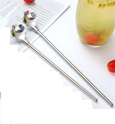 Paslanmaz Metal 2 li Kaşıklı Pipet Fırça Seti