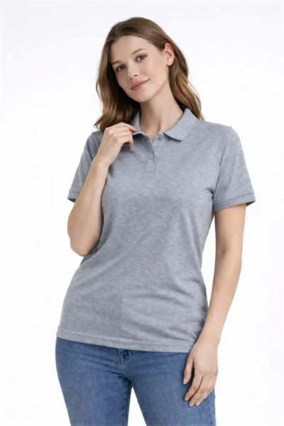 Pike Kumaş Düğmeli Yaka Regular Rahat Günlük Kısa Kol Tişört T-shirt - Gri