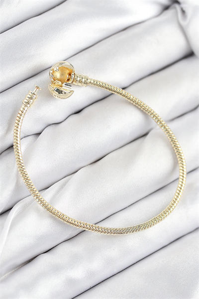 Pirinç Charm Topcuk Model Gold Renk Kadın Bileklik