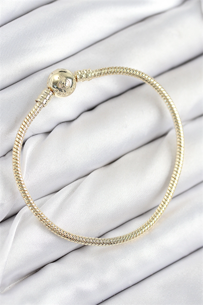 Pirinç Charm Topcuk Model Gold Renk Kadın Bileklik