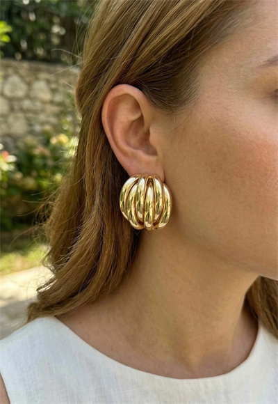Pirinç Gold Renk Vintage Kadın Küpe