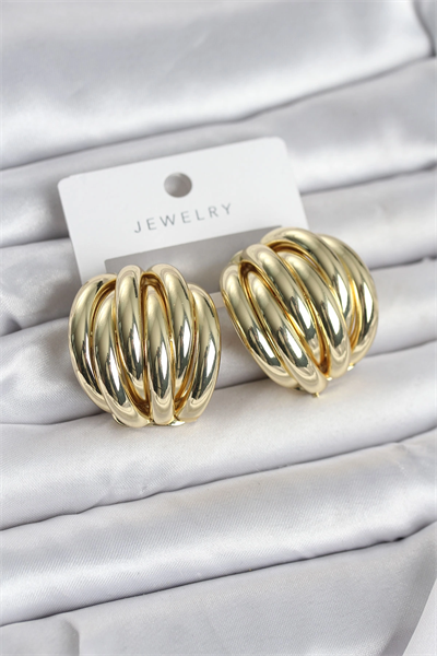 Pirinç Gold Renk Vintage Kadın Küpe