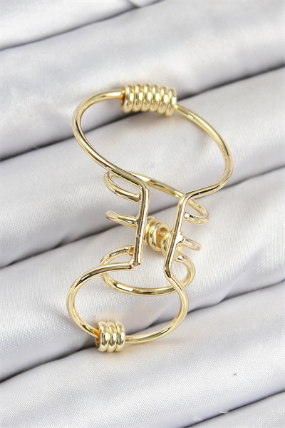 Pirinç Halkalı Model Gold Renk Kıkırdak Küpe