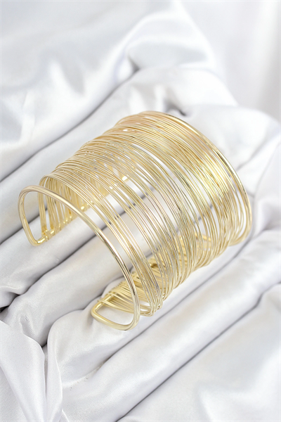 Pirinç Tel Sarma Model Gold Renk Kadın Bileklilk