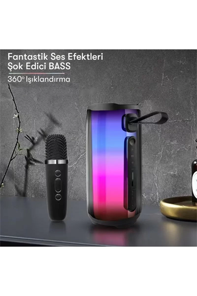 Pluse 5 Mikrofonlu RGB Kablosuz Hoparlör - Beyaz