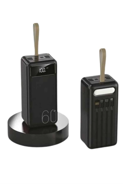 Powerbank 60.000 Mah Taşınabilir Şarj Hızlı El Fenerli Dijital Göstergeli
