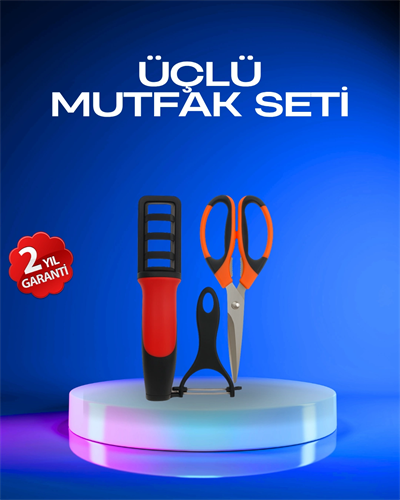Profesyonel Mutfak Makas Seti –  Kesim Makası + Soyacak + Bileyici