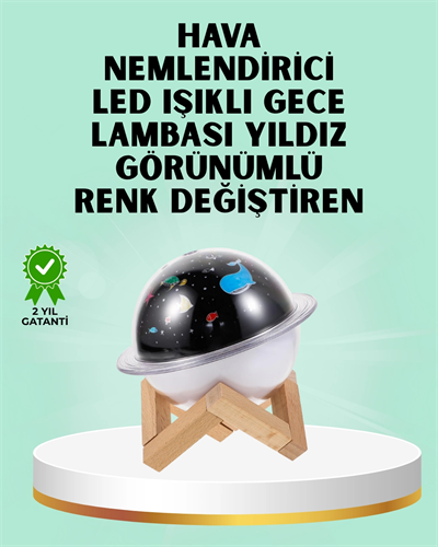 Projektör ışığı bulunan USB bağlantılı mini aromaterapi destekli hava nemlendirici