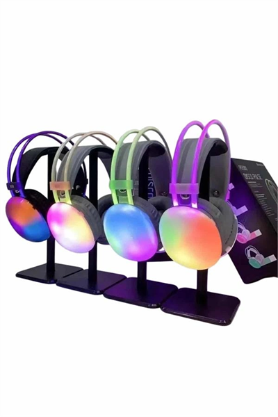 RGB Işıklı Yüksek Ses Kaliteli Kablosuz Kulak Üstü Bluetooth Kulaklık