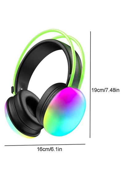 RGB Işıklı Yüksek Ses Kaliteli Kablosuz Kulak Üstü Bluetooth Kulaklık