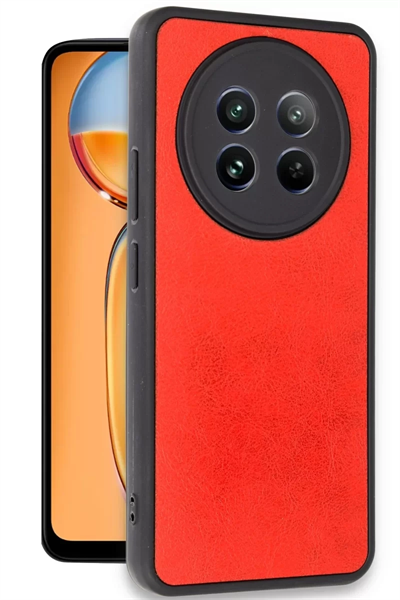 Realme 12 5G Kılıf Aras Deri Kapak - Kırmızı