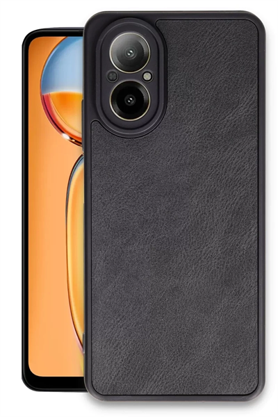 Realme 12 Lite Kılıf Aras Deri Kapak - Siyah