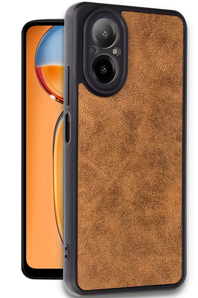 Realme 12 Lite Kılıf Aras Deri Kapak - Taba