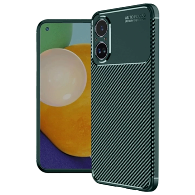 Realme 12 Lite Kılıf Auto Focus Karbon Kapak - Koyu Yeşil