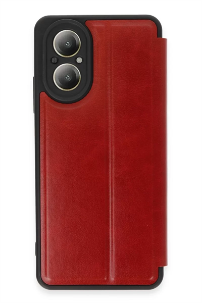 Realme 12 Lite Kılıf Flip Cover - Kırmızı