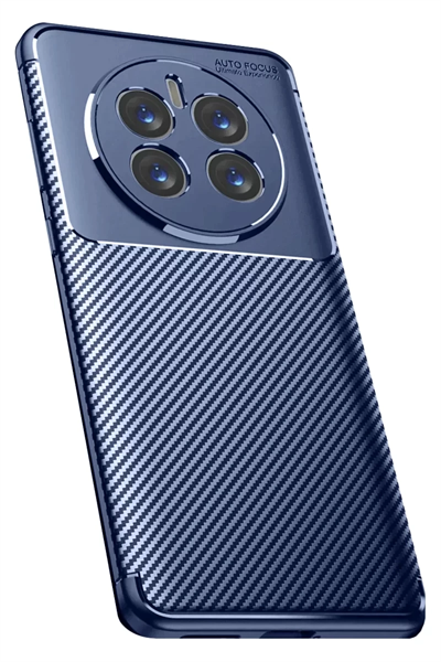 Realme 12 Pro Plus Kılıf Auto Focus Karbon Kapak - Lacivert