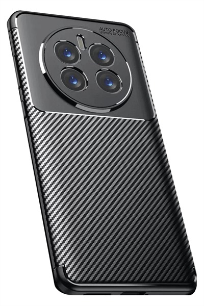 Realme 12 Pro Plus Kılıf Auto Focus Karbon Kapak - Siyah