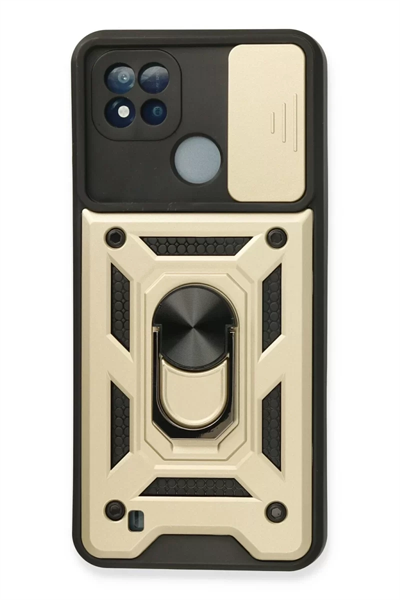Realme C11 2021 Kılıf Pars Lens Yüzüklü Silikon - Gold