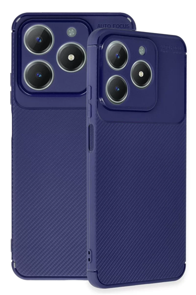 Realme C61 Kılıf Auto Focus Karbon Kapak - Lacivert