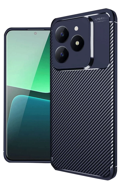 Realme C61 Kılıf Auto Focus Karbon Kapak - Lacivert