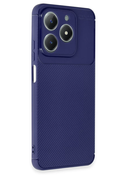 Realme C61 Kılıf Auto Focus Karbon Kapak - Lacivert