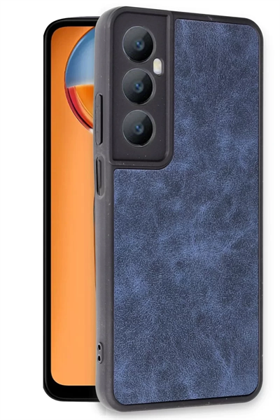 Realme C65 Kılıf Aras Deri Kapak - Lacivert