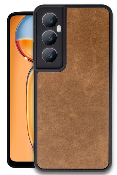 Realme C65 Kılıf Aras Deri Kapak - Taba