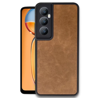 Realme C65 Kılıf Aras Deri Kapak - Taba