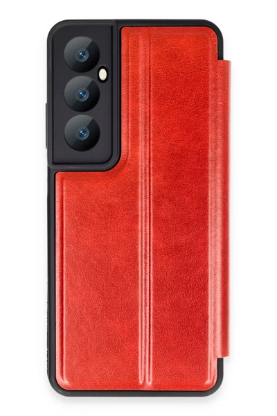 Realme C65 Kılıf Flip Cover - Kırmızı