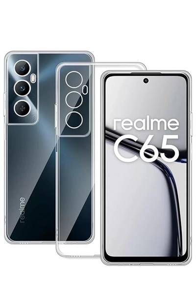 Realme C65 Kılıf Lüx Şeffaf Silikon