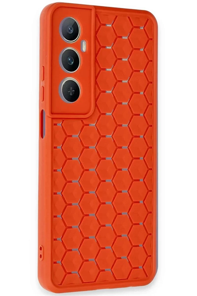 Realme C65 Kılıf Petek Silikon Kapak - Kırmızı
