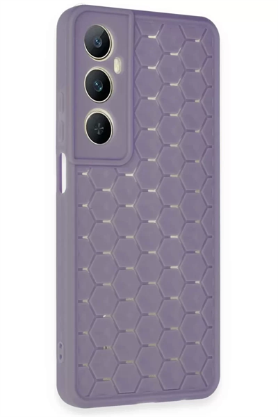 Realme C65 Kılıf Petek Silikon Kapak - Lila