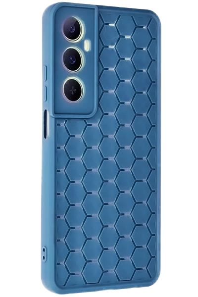 Realme C65 Kılıf Petek Silikon Kapak - Mavi
