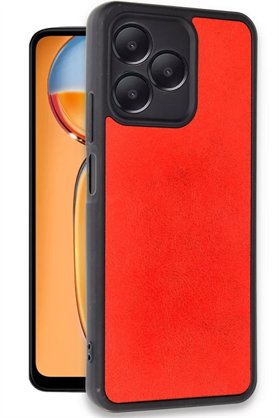 Realme Note 50 4G Kılıf Aras Deri Kapak - Kırmızı