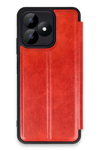 Realme Note 50 4G Kılıf Flip Cover - Kırmızı