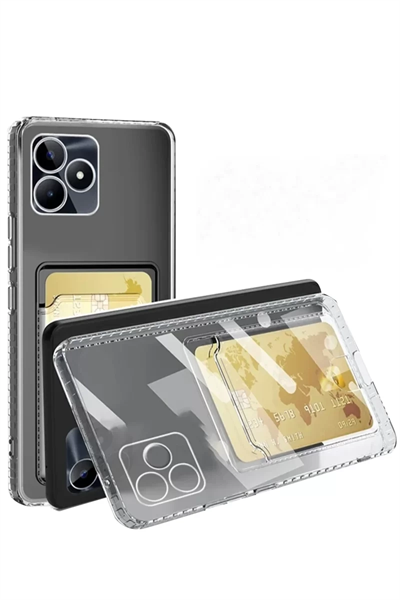 Realme Note 50 4G Kılıf Kart Şeffaf Silikon - Şeffaf