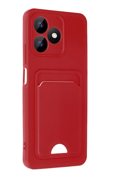 Realme Note 50 4G Kılıf Kelvin Kartvizitli Silikon - Kırmızı