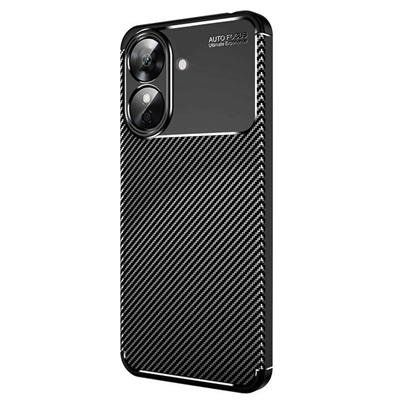 Realme Note 60 Kılıf Auto Focus Karbon Kapak - Siyah
