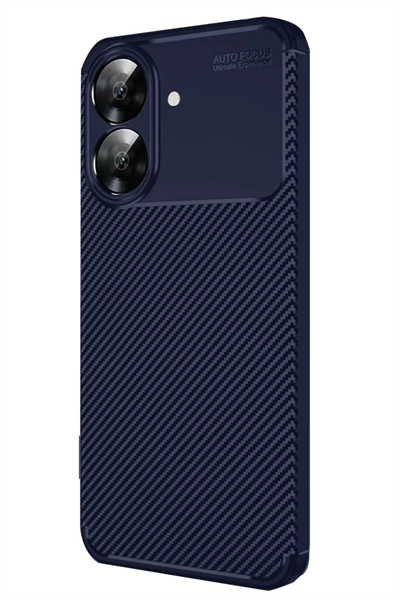 Realme Note 60 Kılıf Auto Focus Karbon Kapak - Lacivert