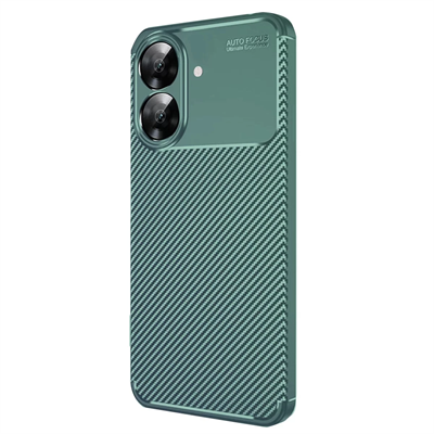 Realme Note 60 Kılıf Auto Focus Karbon Kapak - Koyu Yeşil