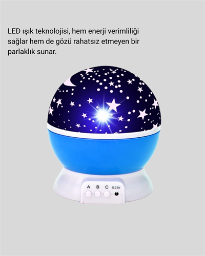 Renkli LED Gece Lambası 6 Işık Modlu Çocuk Odası Atmosfer Aydınlatma