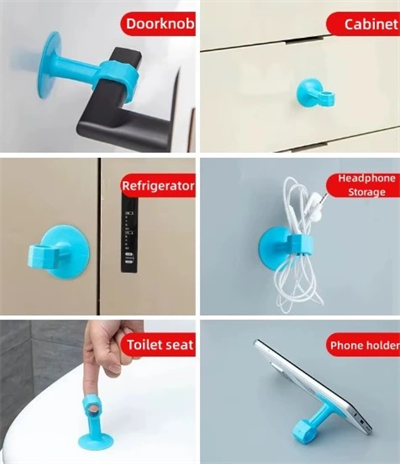 Renkli Vantuzlu Geçmeli Kapı Kolu Stoper 4lü Set