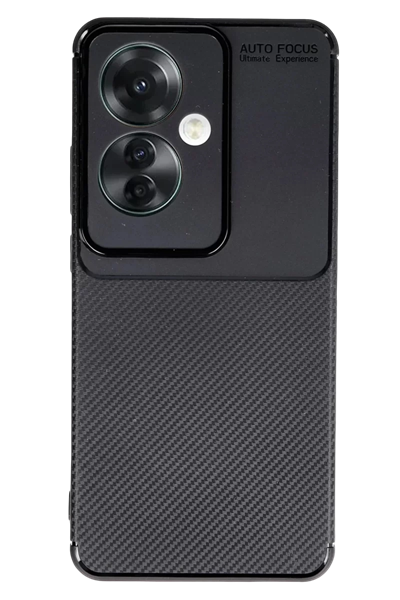 Reno 11F Kılıf Auto Focus Karbon Kapak - Siyah