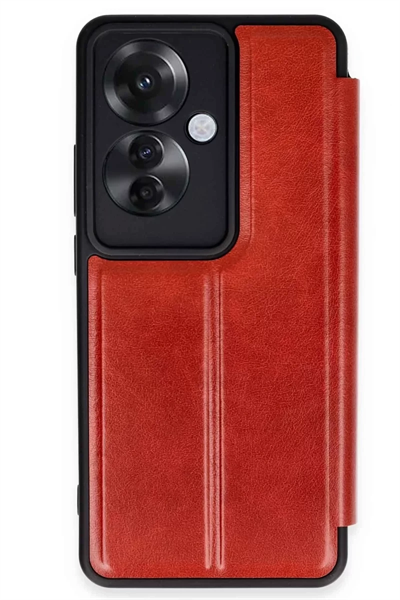 Reno 11F Kılıf Flip Cover - Kırmızı